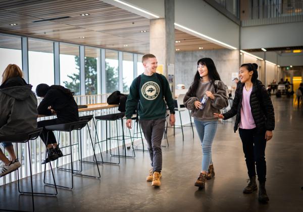 VIU students walking through hall